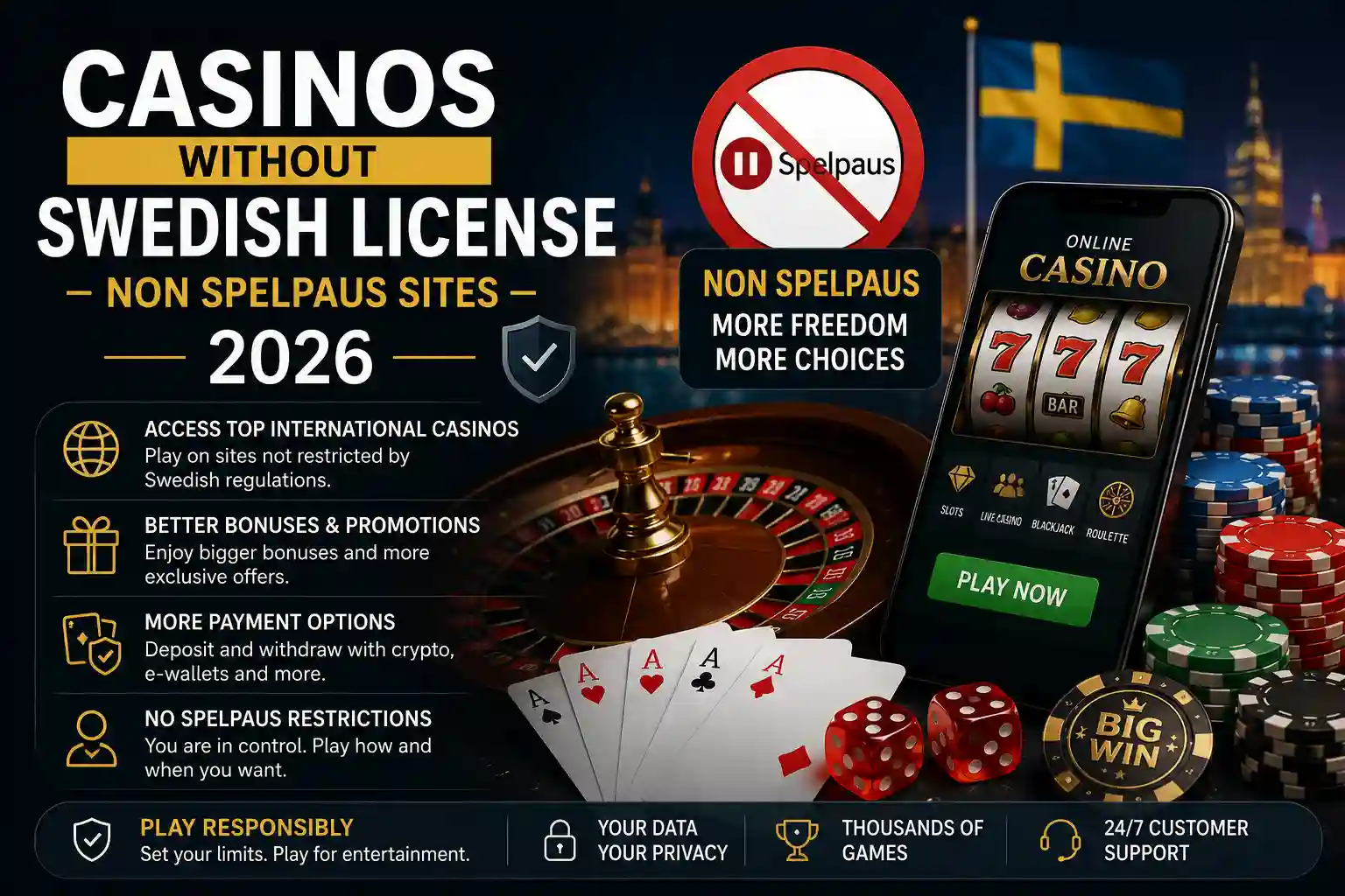 Casinos Without Swedish License – Non Spelpaus Sites 2026