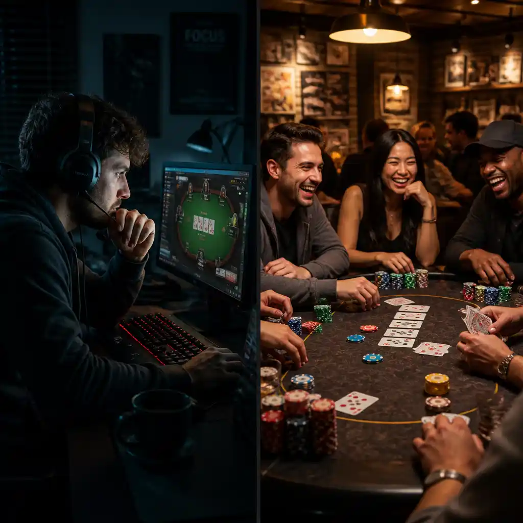 Playing poker online vs in-person